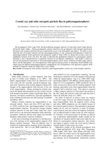 Earth Planets Space, 62, 333–345, 2010  Cosmic ray and solar energetic particle flux in paleomagnetospheres Anja Stadelmann1 , Joachim Vogt2 , Karl-Heinz Glassmeier1,3 , May-Britt Kallenrode4 , and Gerd-Hannes Voigt5 1