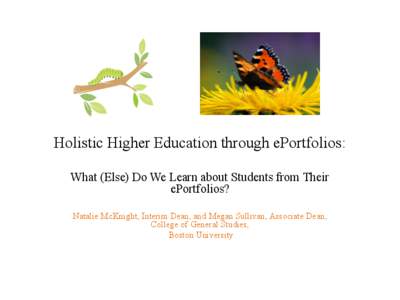 Holistic Higher Education through ePortfolios