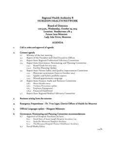 Microsoft Word - Board of Directors meeting agenda October 2014