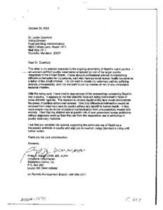 October[removed]Dr. Lester Crawford Acting Director Food and Drug Administration 5600 Fishers Lane, Room 1471 Mail Stop HF-1