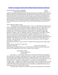 Southern Campaign American Revolution Pension Statements & Rosters Pension application of Joel Lucas R6506 Transcribed by Will Graves f21VA[removed]
