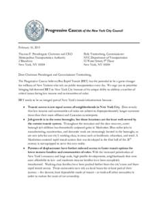 February 10, 2015 Thomas F. Prendergast, Chairman and CEO Metropolitan Transportation Authority 2 Broadway New York, NY 10004