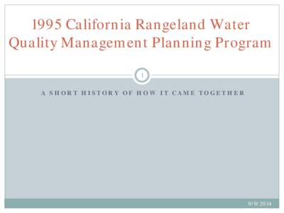 1995 Ranch Water Quality Management Planning Program