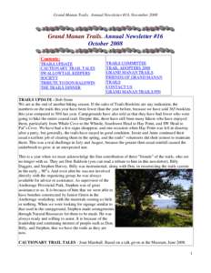 Grand Manan Trails. Annual Newsletter #16. NovemberGrand Manan Trails. Annual Newsletter #16 October 2008 Contents: TRAILS UPDATE