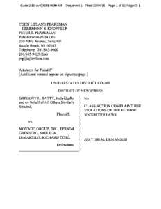 Gregory L Batty, et al. v. Movado Group, Inc., et al. 15-CV[removed]Class Action Complaint for Violations of the Federal Securities Laws