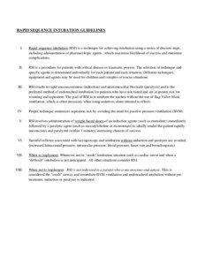 RAPID SEQUENCE INTUBATION GUIDELINES  I.