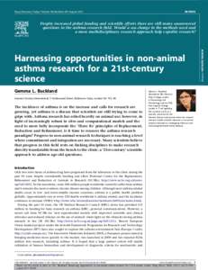 Harnessing opportunities in non-animal asthma research for a 21st-century science