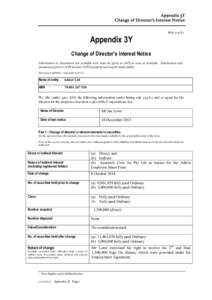 Appendix 3Y Change of D irector’s Interest N otice Rule 3.19A.2 Appendix 3Y Change of Director’s Interest Notice