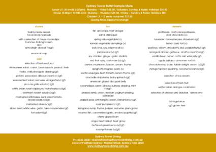 Microsoft Word - Double Sided Sydney Tower Dining - Sample Menu - June 2013.docx
