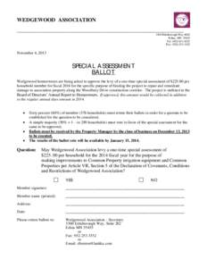 WEDGEWOOD ASSOCIATION _________________________________________________________________________ 3300 Edinborough Way #202 Edina, MN[removed]Tel: ([removed]Fax: ([removed]