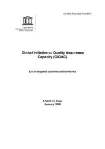 Global Initiative for Quality Assurance Capacity (GIQAC): list of targeted countries and territories; 2008
