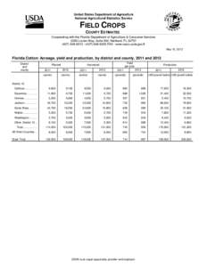 FIELD CROPS COUNTY ESTIMATES Cooperating with the Florida Department of Agriculture & Consumer Services 2290 Lucien Way, Suite 300, Maitland, FL[removed]6013 · ([removed]FAX · www.nass.usda.gov/fl May 10, 