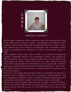 [removed]MIREILLE RIGAUX Mireille Rigaux received the ASBA scholarship in 2003 while attending Olds College