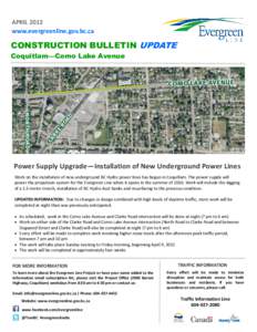 CONSTRUCTION BULLETIN: Coquitlam - Como Lake