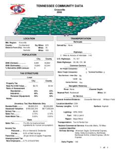 Confederate States of America / Crossville /  Tennessee / Interstate 40 in Tennessee / Sales taxes in the United States / Knoxville /  Tennessee / Tennessee / Cumberland /  Maryland / Tax / State of Franklin / Geography of the United States / Southern United States