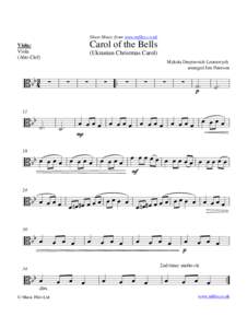 Sheet Music from www.mfiles.co.uk  Carol of the Bells Viola: Viola