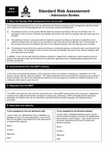 AF5  Version 1 Standard Risk Assessment - Admission Bodies