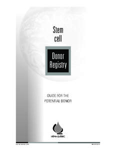 Stem cell Donor Registry  GUIDE FOR THE