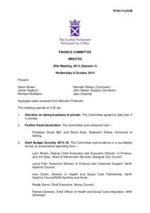 FI/S4[removed]M  FINANCE COMMITTEE MINUTES 25th Meeting, 2014 (Session 4) Wednesday 8 October 2014