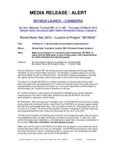 Microsoft Word - Media Release _ALERT _ World Water Day Project .doc