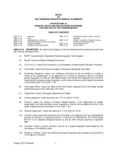 General Rules and Regulations Governing the Practice of Polysomnography