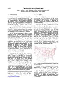 P1.18  A REVISED U.S. CLIMATE EXTREMES INDEX Karin L. Gleason *, Jay H. Lawrimore, David H. Levinson, Thomas R. Karl National Climatic Data Center, Asheville, North Carolina