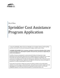 Sprinkler Cost Assistance Program Application