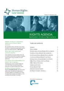 Edition 77, September[removed]OPINION: AUSTRALIA’S DUPLICITOUS APPROACH TO UN TREATY BODY  TABLE OF CONTENTS