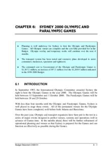 CHAPTER 6:  SYDNEY 2000 OLYMPIC AND PARALYMPIC GAMES  ♦