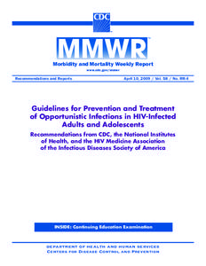 Morbidity and Mortality Weekly Report www.cdc.gov/mmwr Recommendations and Reports	  April 10, [removed]Vol[removed]No. RR-4
