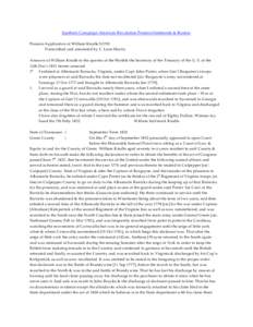 Southern Campaign American Revolution Pension Statements & Rosters Pension Application of William Kindle S2705 Transcribed and annotated by C. Leon Harris Answers of William Kindle to the queries of the Honble the Secret