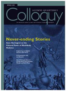 SPRINGColloquy A L U M N I Q U A R T E R LY  The graduate school of arts and sciences • harvard university