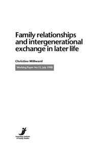 Intergenerationality / Personal life / Elderly care / Caregiver / Extended family / Child care / Wei-Jun Jean Yeung / Family / Medicine / Health