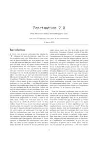 Ponctuation 2.0 Denis Bernard ([removed]) Pour servir à l’édification d’une gitane de mes connaissances 14 janvier 2014