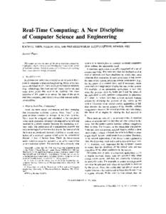 Real-Time Computing: A New Discipline of Computer Science and Engineering ~~ ~
