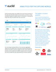 ANALYTICS FOR THE OFFLINE WORLD.  Euclid provides answers and insights to brick and mortar locations in the same way that web analytics services do for e-commerce. Using smartphone signals, we capture data on visit behav