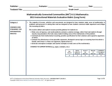 Microsoft Word - MC2 Textbook Rubric January[removed]BWVersion 22014