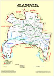 CITY OF MELBOURNE SUBURB NAMES AND BOUNDARIES MOONEE NE ARI LAM