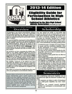 [removed]Edition  Eligibility Guide for Participation In High School Athletics Overview