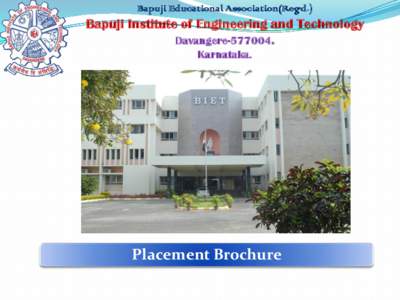 Bapuji Educational Association(Regd.)  Bapuji Institute of Engineering and Technology