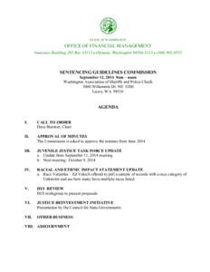 Sentencing Guidelines Commission Meeting Agenda - September 12, 2014