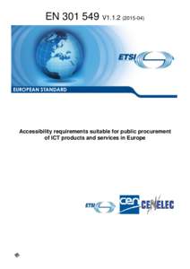 ETSI ENV1Accessibility requirements suitable for public procurement of ICT products and services in Europe