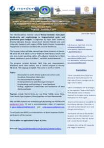 YUGRA STATE UNIVERSITY  FIRST SUMMER SCHOOL “BOREAL WETLANDS: FROM PLANT BIODIVERSITY AND ECOPHYSIOLOGY TO BIOGEOCHEMICAL CYCLES AND GREENHOUSE GASES BUDGETS” Khanty-Mansiysk, Russia
