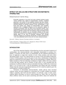 PEER-REVIEWED ARTICLE  bioresources.com EFFECT OF CELLULOSE STRUCTURE ON ENZYMATIC HYDROLYSIS