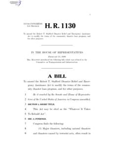 I  111TH CONGRESS 1ST SESSION  H. R. 1130