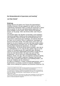 Die Werteproblematik in Supervision und Coaching1 von Peter Heintel 2 Einleitung Kollege Bauman hat gestern eine Theorie des gegenwärtigen Zeitalters entworfen, die darin gegipfelt hat, dass er es fast ein