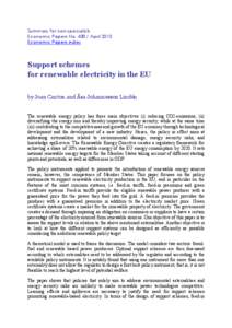 Support schemes for renewable electricity in the EU