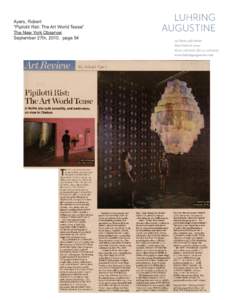 Ayers, Robert “Pipilotti Rist: The Art World Tease” The New York Observer. September 27th, 2010. page 54  