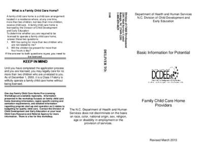 Family child care / Family / Nursing home / Human development / Day care / Foster care / Child care / Geriatrics / Medicine
