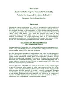 Electric power distribution / Electric power transmission systems / Energy storage / Electrical engineering / Electrical safety / NEC / PNM Resources / Water heating / SCADA / Electromagnetism / Electric power / Technology